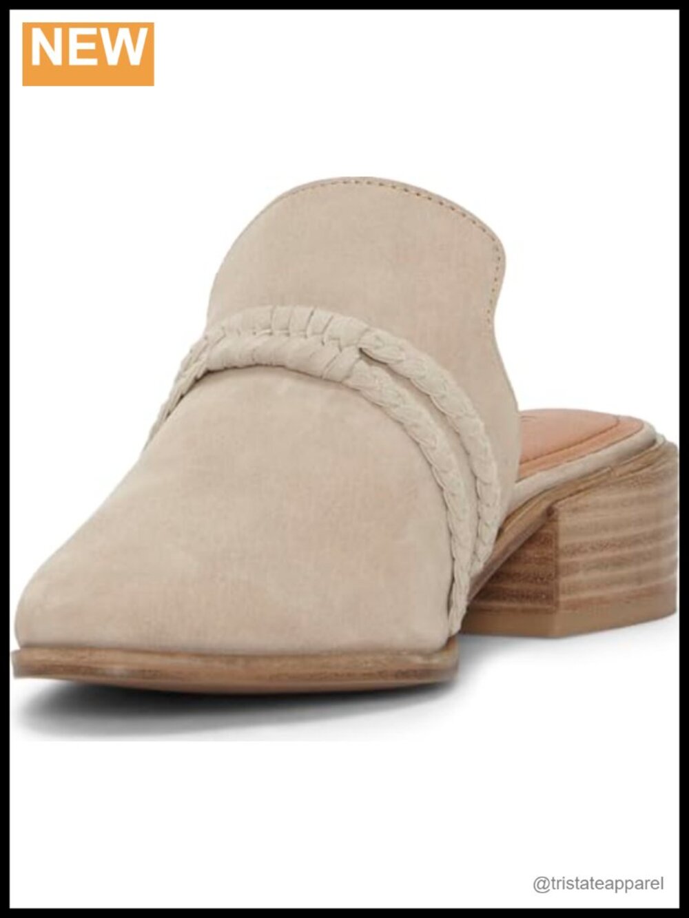 Lucky Brand Marisole Leather Mule Stacked Heel Almond Toe